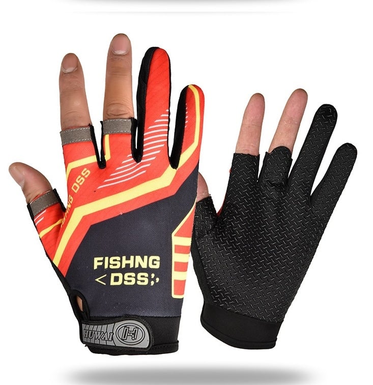 Mănuși de pescuit cu trei degete expuse pentru pescuit în apă sărată, respirante, antiaderente, poliester