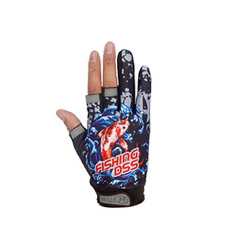 Mănuși de pescuit cu trei degete expuse pentru pescuit în apă sărată, respirante, antiaderente, poliester