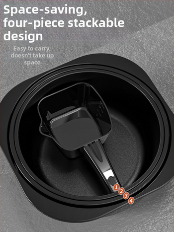 Vas de momeală cu capac - set de trei piese - interior antiaderent, adânc - plastic - Camper