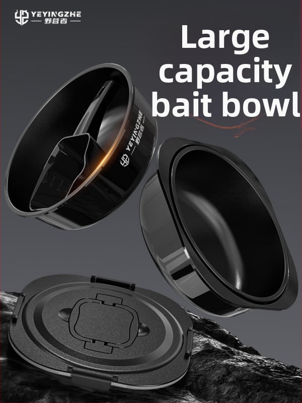 Vas de momeală cu capac - set de trei piese - interior antiaderent, adânc - plastic - Camper