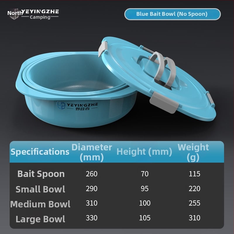 Vas de momeală cu capac - set de trei piese - interior antiaderent, adânc - plastic - Camper