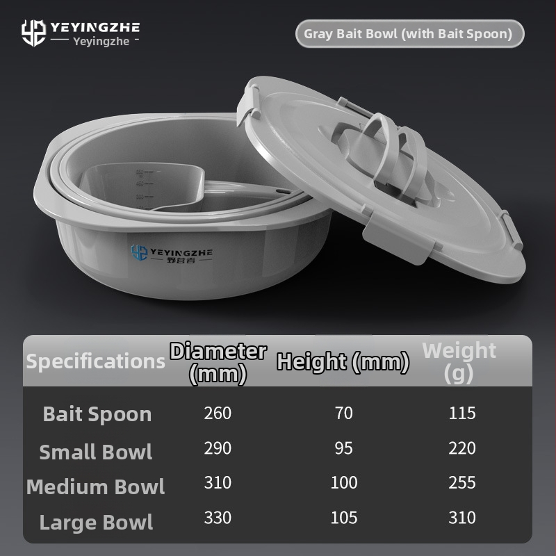 Vas de momeală cu capac - set de trei piese - interior antiaderent, adânc - plastic - Camper