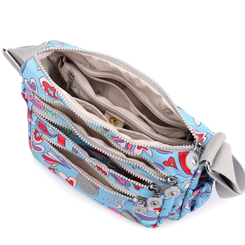 Ženska crossbody torba - ulični stil, najlon, patentni zatvarač, džep za mobitel, vodoravni kvadratni oblik, podstava od poliestera, jedan remen, brend Mulanhu