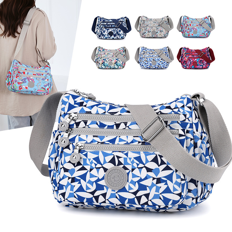 Ženska crossbody torba - ulični stil, najlon, patentni zatvarač, džep za mobitel, vodoravni kvadratni oblik, podstava od poliestera, jedan remen, brend Mulanhu