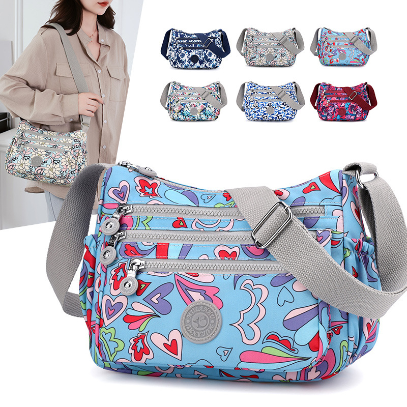 Ženska crossbody torba - ulični stil, najlon, patentni zatvarač, džep za mobitel, vodoravni kvadratni oblik, podstava od poliestera, jedan remen, brend Mulanhu