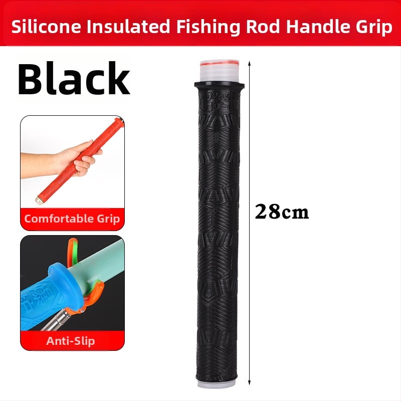 Acoperire din silicon pentru mânerul undiței — groasă, moale, rezistentă la uzură, antiderapantă, cu opritor pentru prinderea pe undiță