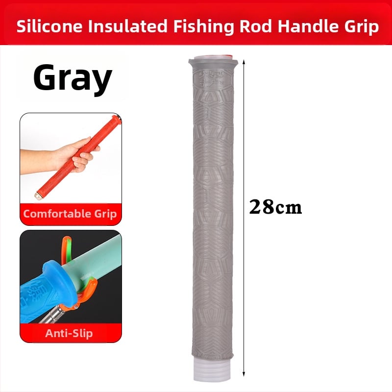 Acoperire din silicon pentru mânerul undiței — groasă, moale, rezistentă la uzură, antiderapantă, cu opritor pentru prinderea pe undiță