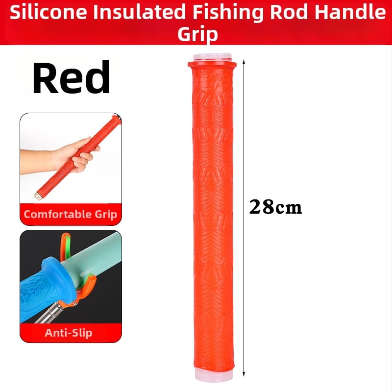 Acoperire din silicon pentru mânerul undiței — groasă, moale, rezistentă la uzură, antiderapantă, cu opritor pentru prinderea pe undiță