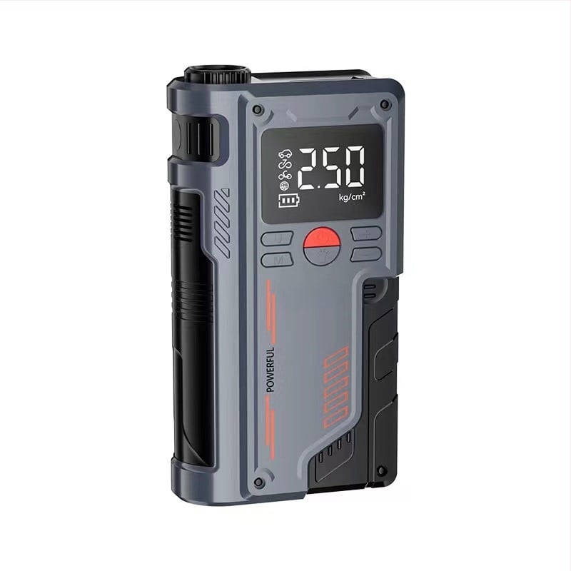 Autóba felfújó és vészenergiaforrás – Újratölthető, 12V, 220W, 30 L/perc, Digitális kijelző