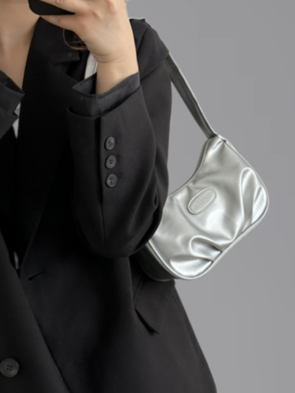 Alkarban hordható táska, PU bőr, utcai stílus, vízszintes négyzetes forma, nylon bélés, egy vállpánttal