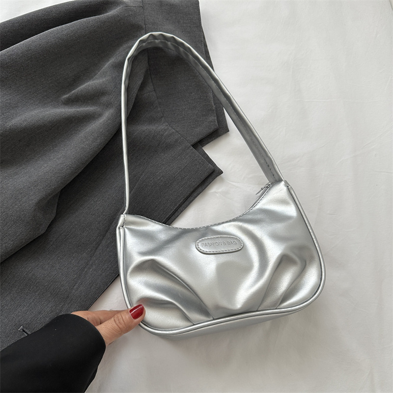 Alkarban hordható táska, PU bőr, utcai stílus, vízszintes négyzetes forma, nylon bélés, egy vállpánttal