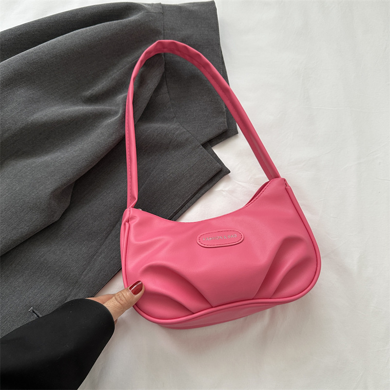 Alkarban hordható táska, PU bőr, utcai stílus, vízszintes négyzetes forma, nylon bélés, egy vállpánttal