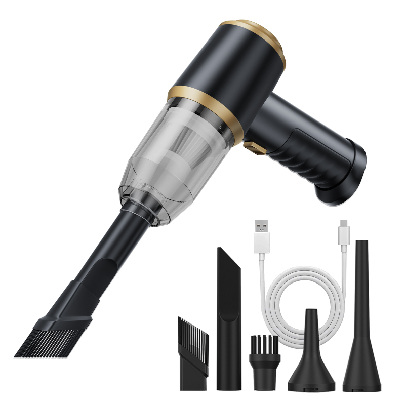 Ръчна безжична прахосмукачка, 16000 Pa всмукване, 7.4V 90W, за кола и дом, със стерилизация и осветление
