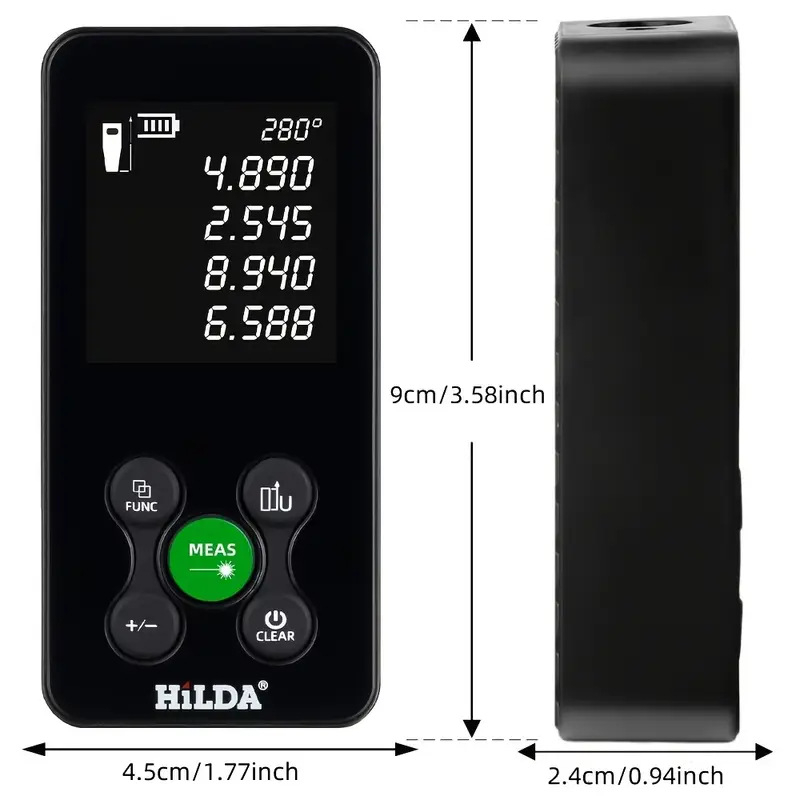 Hilda лазерен измервател на разстояние - ръчен, захранван с литиеви батерии за инженерни проучвания и картографиране