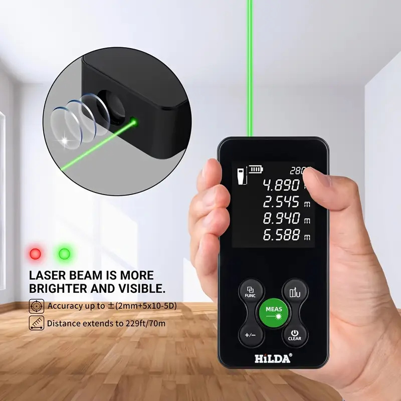 Hilda лазерен измервател на разстояние - ръчен, захранван с литиеви батерии за инженерни проучвания и картографиране