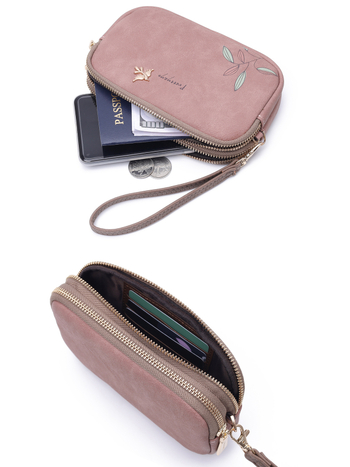 Ženska clutch torba s dvostrukim zatvaračem – PU kutijastog oblika, džepovi za telefon i dokumente – Zima 2025