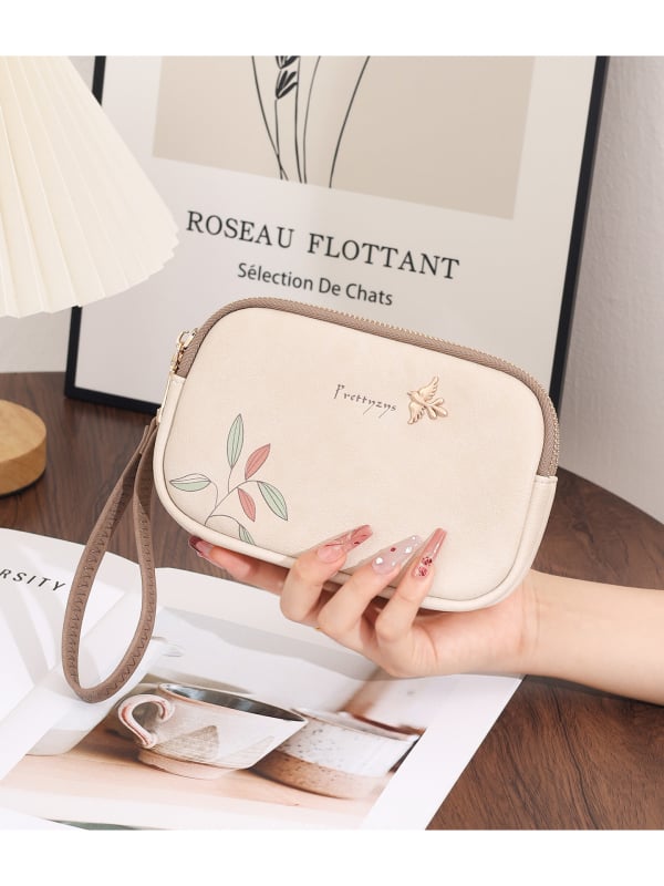 Ženska clutch torba s dvostrukim zatvaračem – PU kutijastog oblika, džepovi za telefon i dokumente – Zima 2025