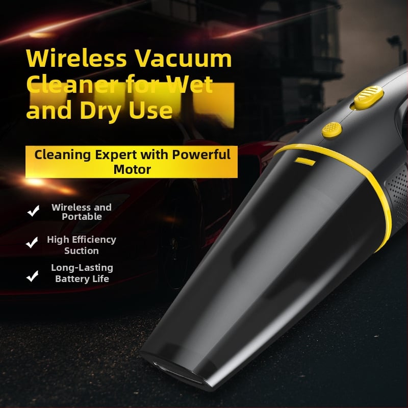 Автомобилен вакуумен почиствач, безжичен ръчен, всмукване 4500Pa, 12V 75W, кабел 280 cm, стерилизация, абсорбира вода, почистване на прах