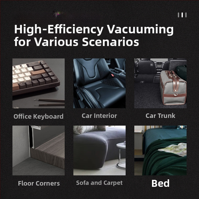 Автомобилен вакуумен почиствач, безжичен ръчен, всмукване 4500Pa, 12V 75W, кабел 280 cm, стерилизация, абсорбира вода, почистване на прах