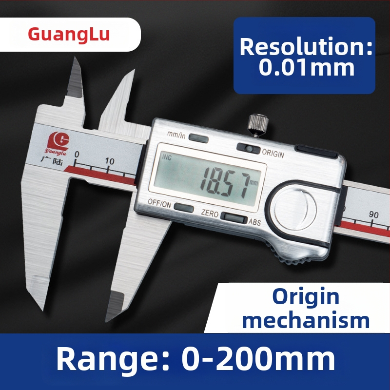 Guanglu Digitálny Kaliper s absolútnym pôvodom, Nerezová oceľ, Vysoká presnosť, Rozsah 0-150-200-300 mm