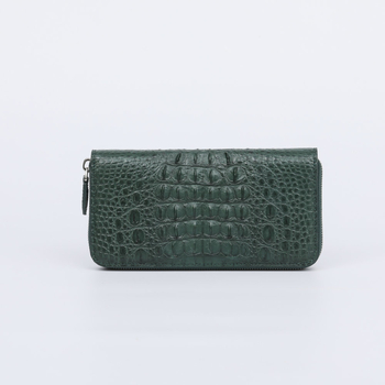 Clutch torba od prave kože s uzorkom krokodila — gradski minimalistički stil (Prava koža; krokodilski uzorak; zatvarač; horizontalni kvadratni oblik; unutarnji džep sa zatvaračem)