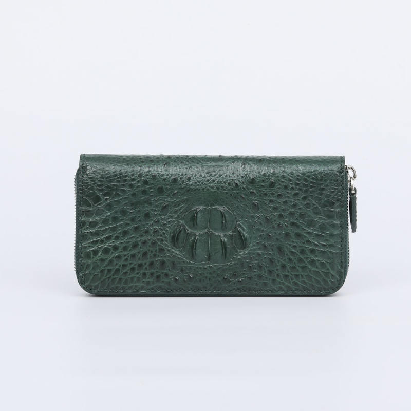 Clutch torba od prave kože s uzorkom krokodila — gradski minimalistički stil (Prava koža; krokodilski uzorak; zatvarač; horizontalni kvadratni oblik; unutarnji džep sa zatvaračem)