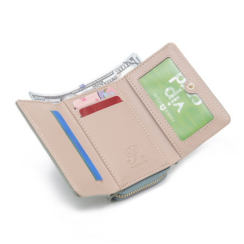 Pruti PU дамски портфейл с цип – флорален модел, мултифункционален за карти и монети, всичко в едно, пролет 2024