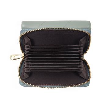 Pruti PU дамски портфейл с цип – флорален модел, мултифункционален за карти и монети, всичко в едно, пролет 2024