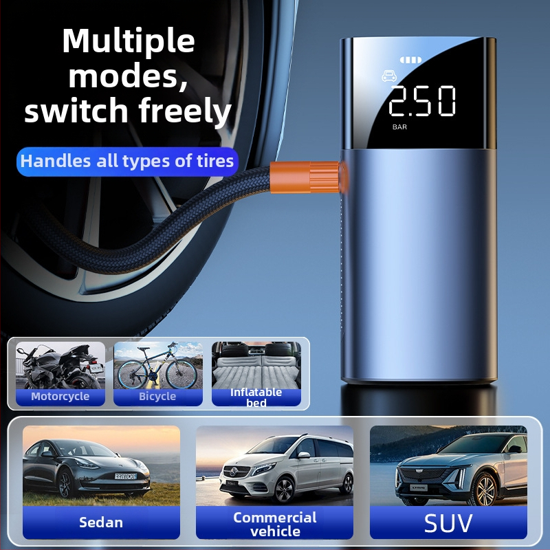 Autopumpa do auta — Prenosná jednocylindrová elektrická hustilka s digitálnym displejom, 120W, 25 L/min, 20+ min prevádzky