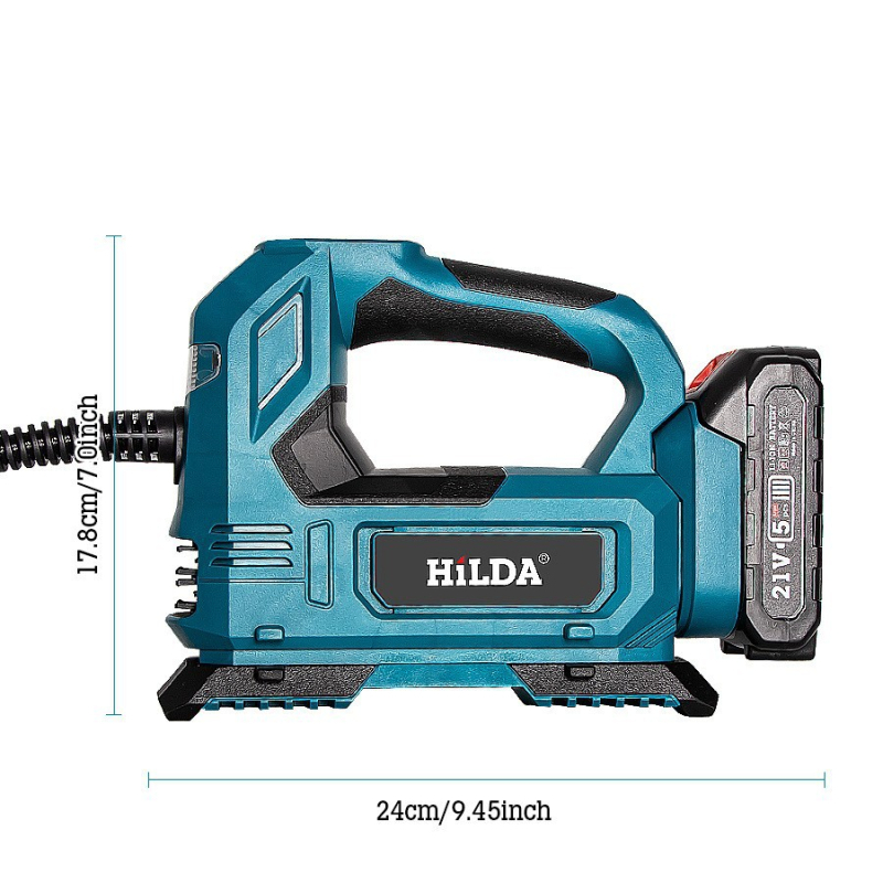 Prijenosni inflator za automobile s litijskom baterijom 24V, 280W, digitalni zaslon, protok zraka 30 L/min, cijev za nadimanje 1,5 m