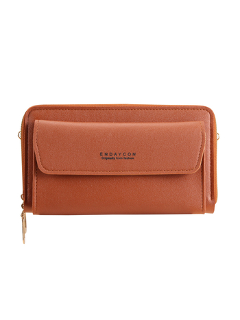 PU crossbody torbica za mobitel, mali kvadratni oblik, dvostruki zip, laminirani unutarnji pretinac, poliester podstava
