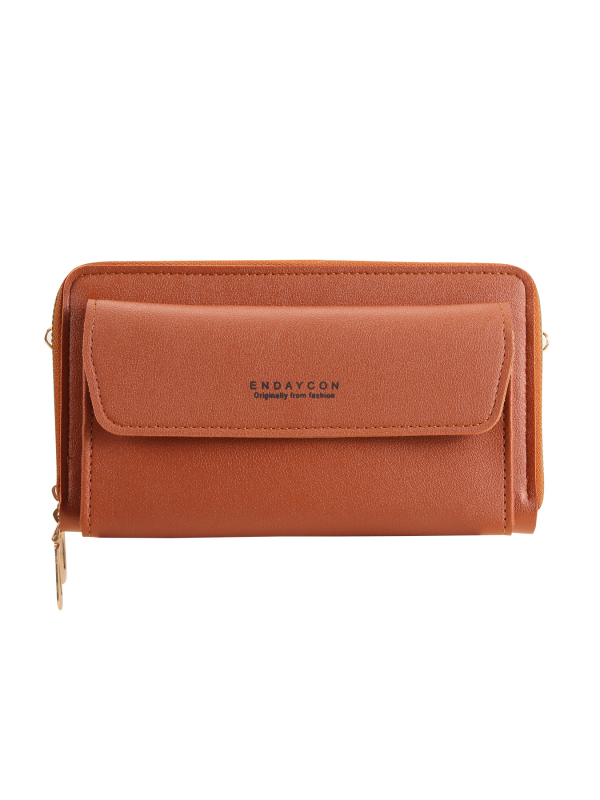 PU crossbody torbica za mobitel, mali kvadratni oblik, dvostruki zip, laminirani unutarnji pretinac, poliester podstava