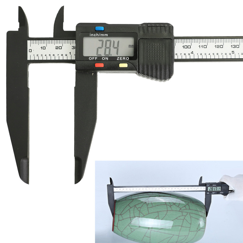 Digitalni kaliper s dugim čeljustima, mjerenje unutarnjeg i vanjskog promjera, raspon 0–150/200/300 mm, MAKLE, digitalni zaslon
