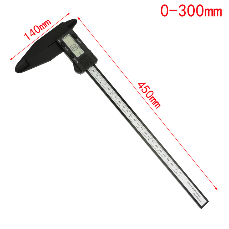Digitalni kaliper s dugim čeljustima, mjerenje unutarnjeg i vanjskog promjera, raspon 0–150/200/300 mm, MAKLE, digitalni zaslon