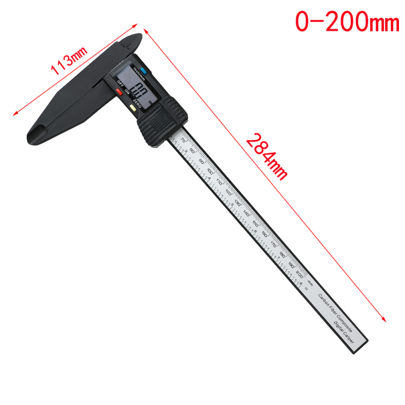 Digitalni kaliper s dugim čeljustima, mjerenje unutarnjeg i vanjskog promjera, raspon 0–150/200/300 mm, MAKLE, digitalni zaslon
