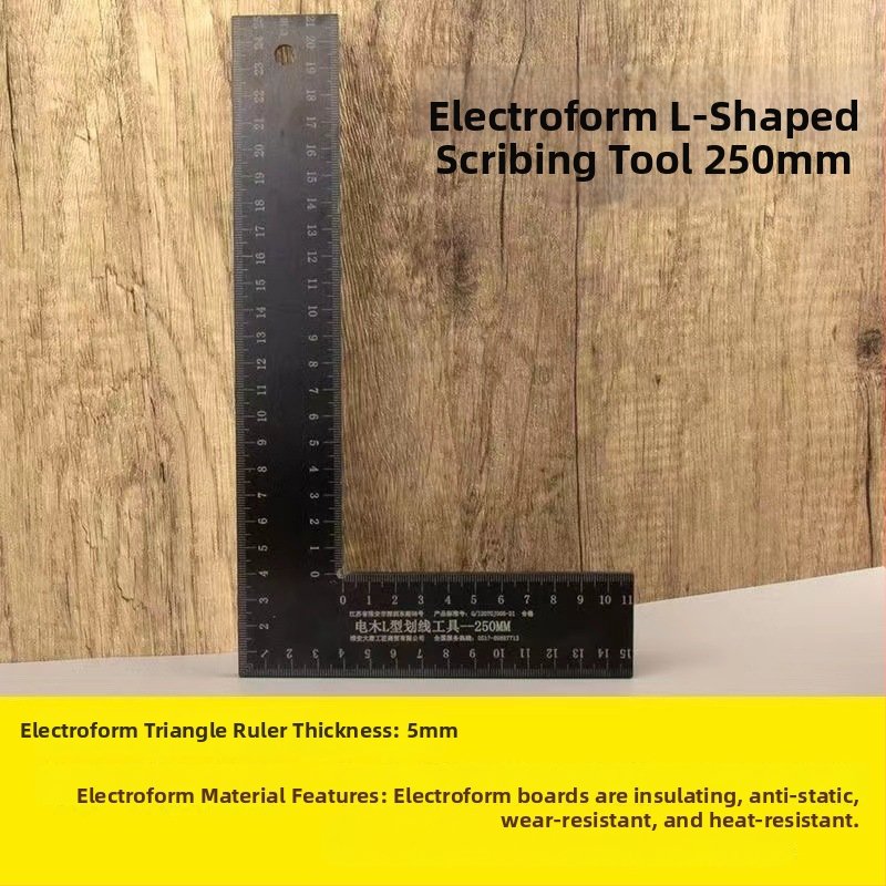 Tang's bakelīta L-veida taisnstūra leņķmērs, mērījumu diapazons 200