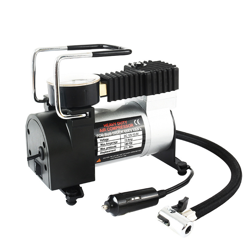 Prijenosna pumpa za auto gume, 12V, 120W, 35 L/min, jednodijelna, s manometrom, ABS plast