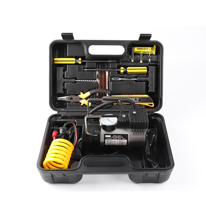 Prijenosna pumpa za auto gume, 12V, 120W, 35 L/min, jednodijelna, s manometrom, ABS plast