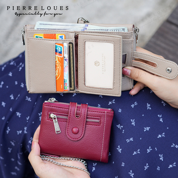 Portofel femei din piele PU, cu mai multe compartimente pentru carduri, închidere cu fermoar, capacitate mare