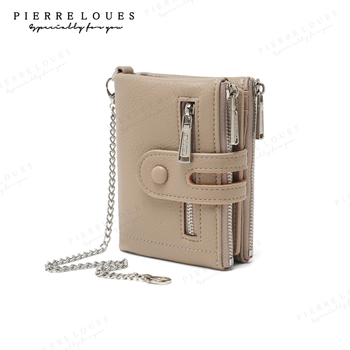 Portofel femei din piele PU, cu mai multe compartimente pentru carduri, închidere cu fermoar, capacitate mare