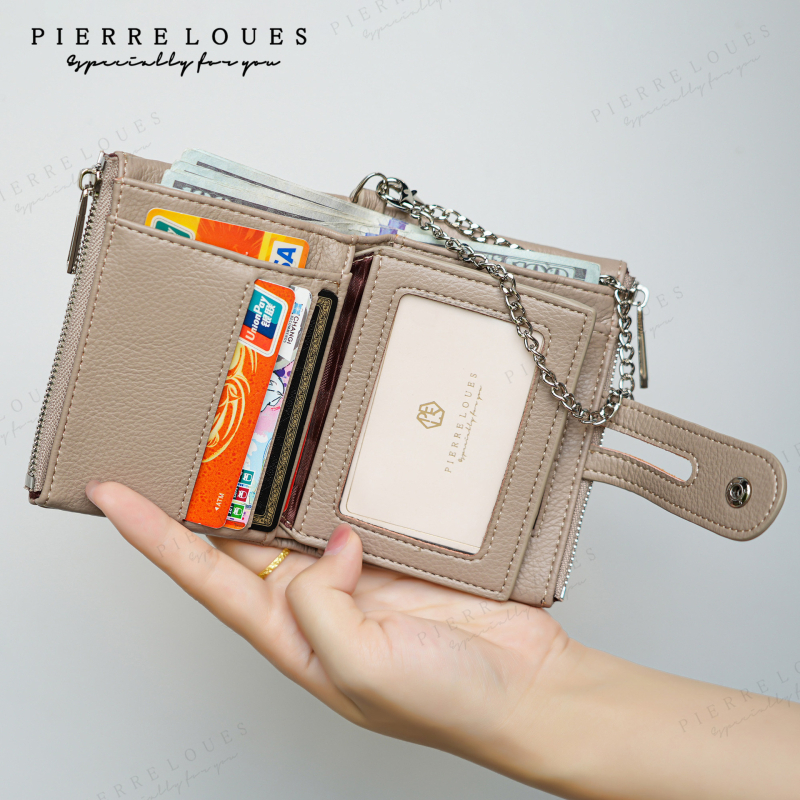 Portofel femei din piele PU, cu mai multe compartimente pentru carduri, închidere cu fermoar, capacitate mare