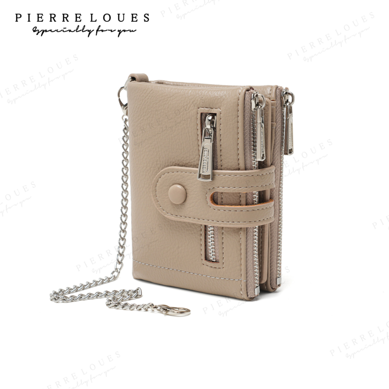 Portofel femei din piele PU, cu mai multe compartimente pentru carduri, închidere cu fermoar, capacitate mare