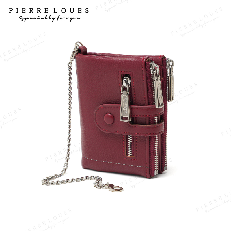 Portofel femei din piele PU, cu mai multe compartimente pentru carduri, închidere cu fermoar, capacitate mare