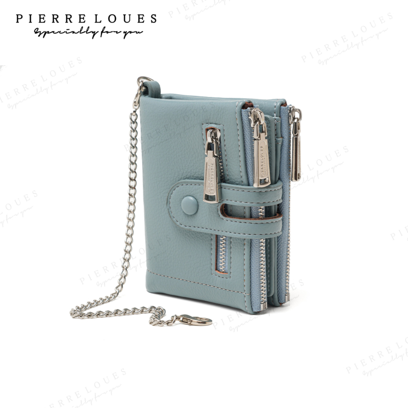 Portofel femei din piele PU, cu mai multe compartimente pentru carduri, închidere cu fermoar, capacitate mare