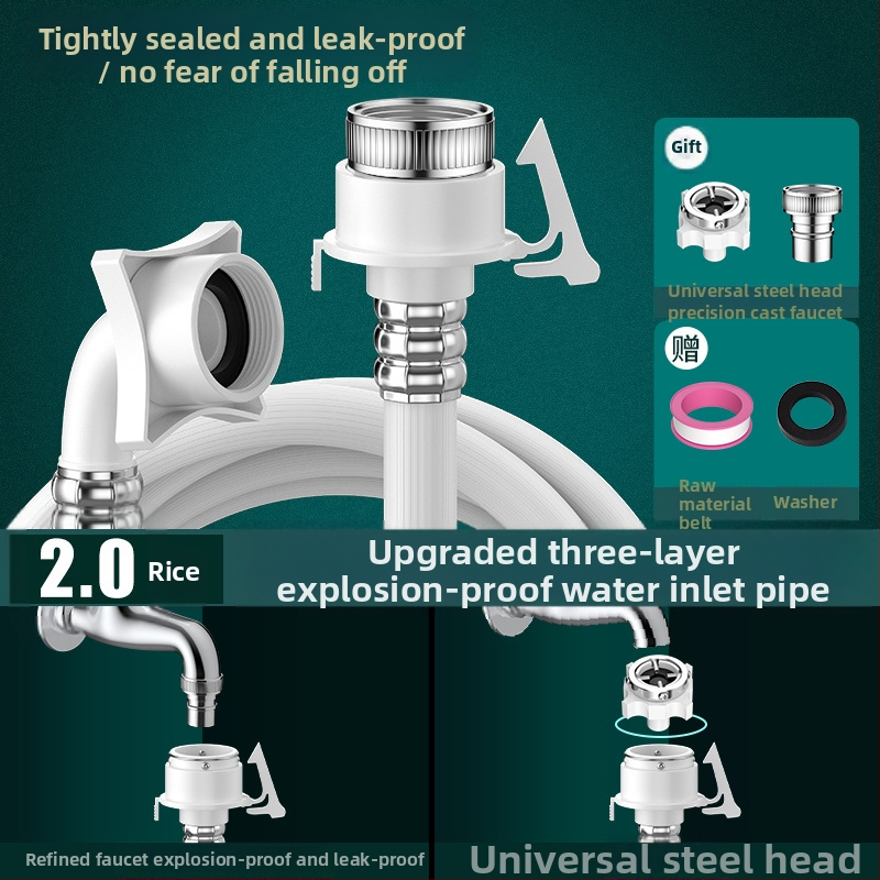 Επέκταση σωλήνα εισόδου νερού πλυντηρίου - Explosion-Proof; υλικά: πλαστικό, ανοξείδωτος χάλυβας, ορείχαλκος; ονομασική πίεση: 2; θερμοκρασία λειτουργίας: 80; εγκατάσταση: τοίχος; υλικό συνδετήρας: πλαστικό, ανοξείδωτος χάλυβας, ορείχαλκος