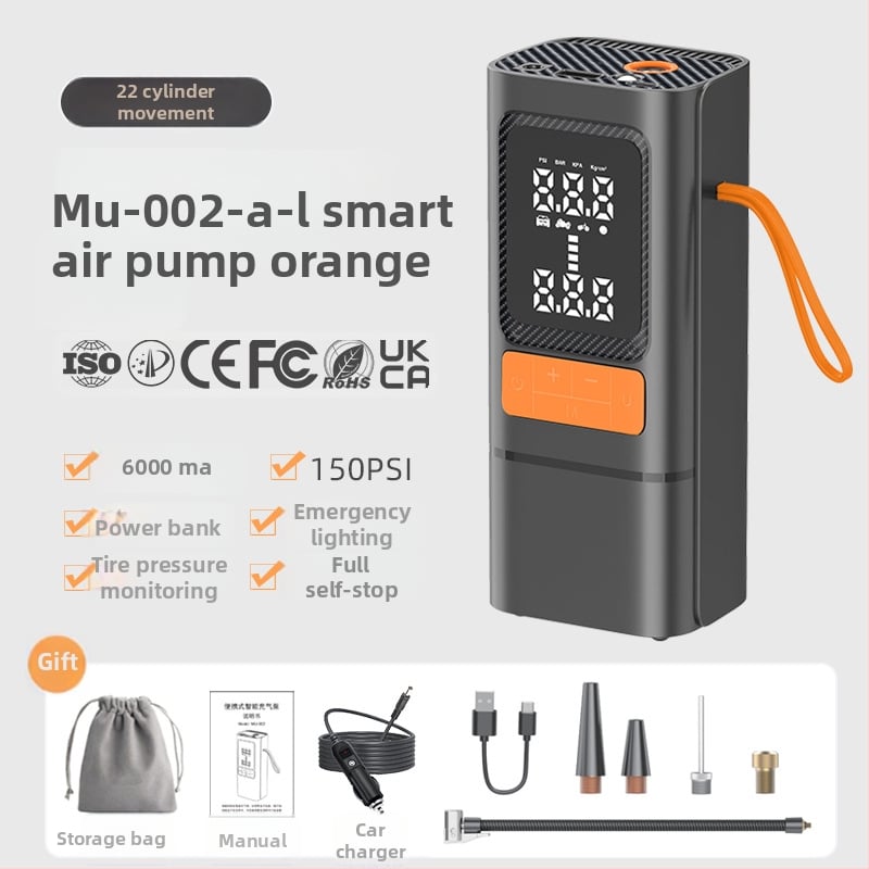 Autopumpa na auto s automatickým vypínaním po dosiahnutí nastaveného tlaku, meranie tlaku v pneumatikách, osvetlenie, digitálny displej, USB nabíjanie