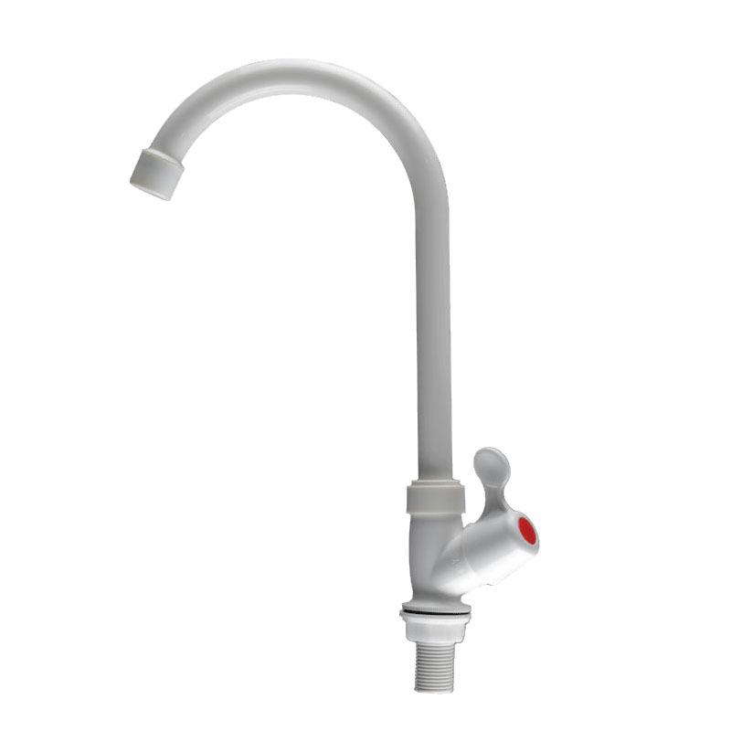 Liansu kuhinjski slavine s velikim zavojem, samo hladna voda, okretni vertikalni plastični slavina, model W23101, 20 mm ulaz/izlaz, brzo spajanje, keramnički ventil