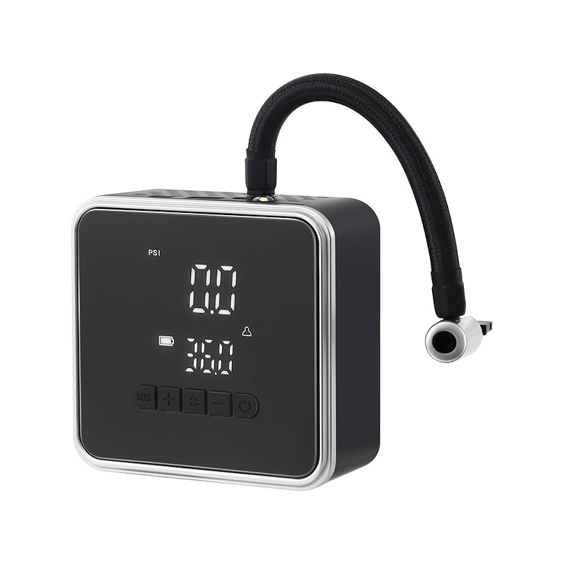 Hordozható autóinflátor automatikus leállítással, vezeték nélküli, digitális kijelző — 12V, 25 L/min