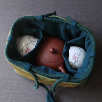 Τσαντα αποθήκευσης για τελετή τσαγιού με σχέδιο αρχαίας ζωγραφικής, ύφασμα, μάρκα Erya Fabric, στυλ Νέος Κινέζικος Στυλ, συσκευασία OPP σακούλα