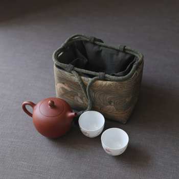 Τσαντα αποθήκευσης για τελετή τσαγιού με σχέδιο αρχαίας ζωγραφικής, ύφασμα, μάρκα Erya Fabric, στυλ Νέος Κινέζικος Στυλ, συσκευασία OPP σακούλα